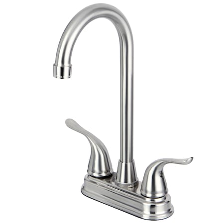 Two Handle, 4 Centerset Bar Faucet, Brushed Nickel